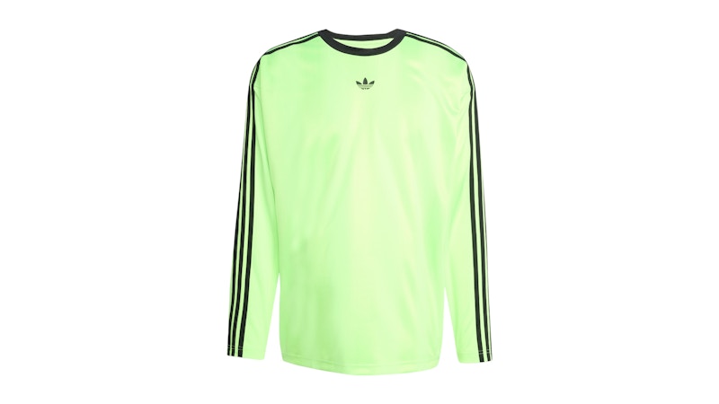 adidas Adicolor Jacquard Long-Sleeve Jersey Signal Green Black