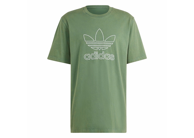 adidas Adicolor Outline Trefoil Tee Green Oxide