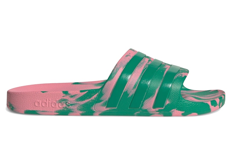 adidas Adilette Aqua Slides Bliss Pink Court Green
