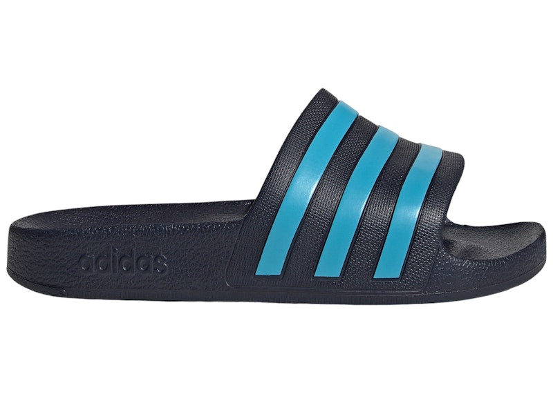 adidas Adilette Aqua Slides Legend Ink Bright Cyan