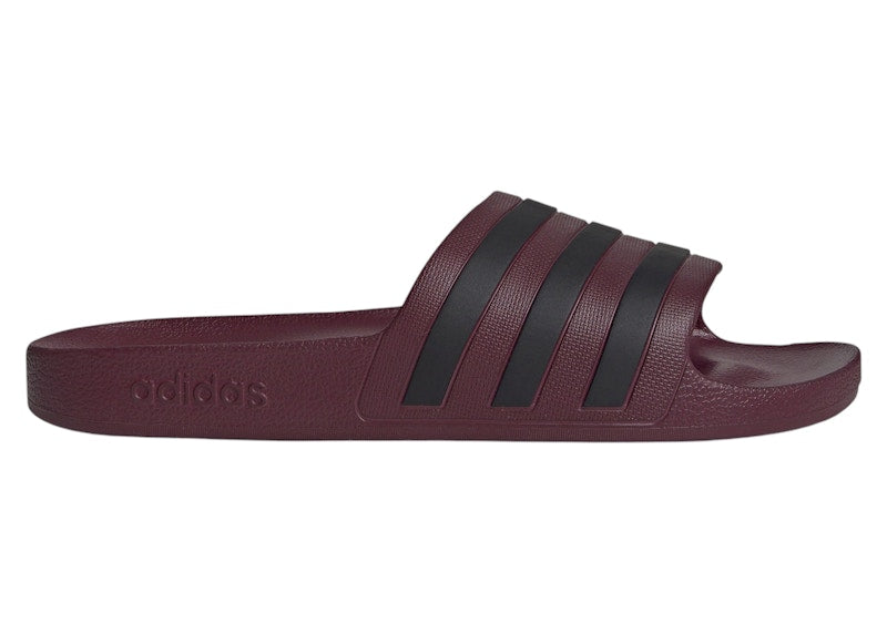 adidas Adilette Aqua Slides Maroon Core Black