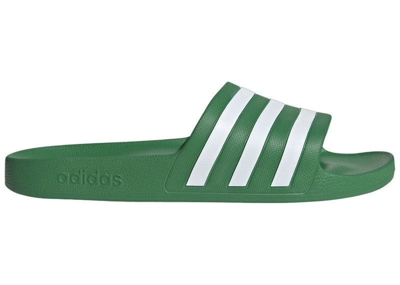 adidas Adilette Aqua Slides Preloved Green Cloud White