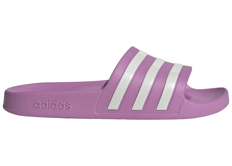 adidas Adilette Aqua Slides Preloved Purple Off White Grey Two (Women's)