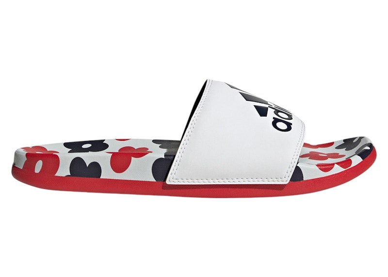 adidas Adilette Comfort Slides Cloud White Better Scarlet (Women's)