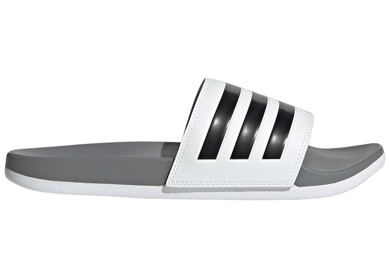 adidas Adilette Comfort Slides Cloud White Core Black Grey Three