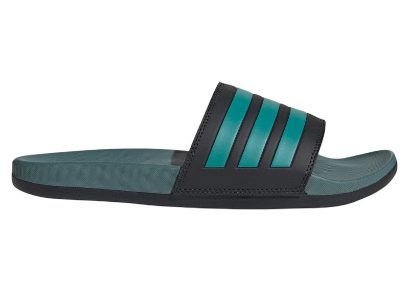 adidas Adilette Comfort Slides Core Black Pure Teal Preloved Teal