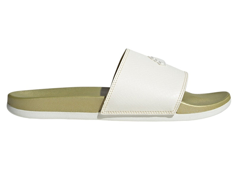 adidas Adilette Comfort Slides Core White Gold Metallic