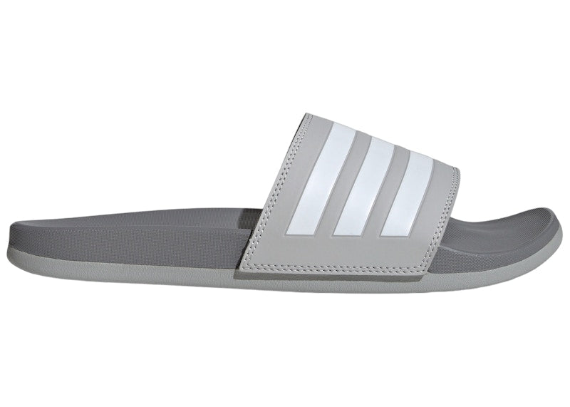 adidas Adilette Comfort Slides Grey Cloud White Grey Three