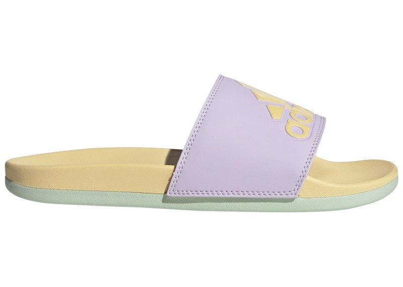 adidas Adilette Comfort Slides Ice Lavender Orange Tint Linen Green (Women's)