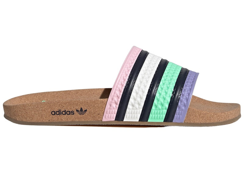 adidas Adilette Cork Slides Pulse Mint Legend Ink Light Purple