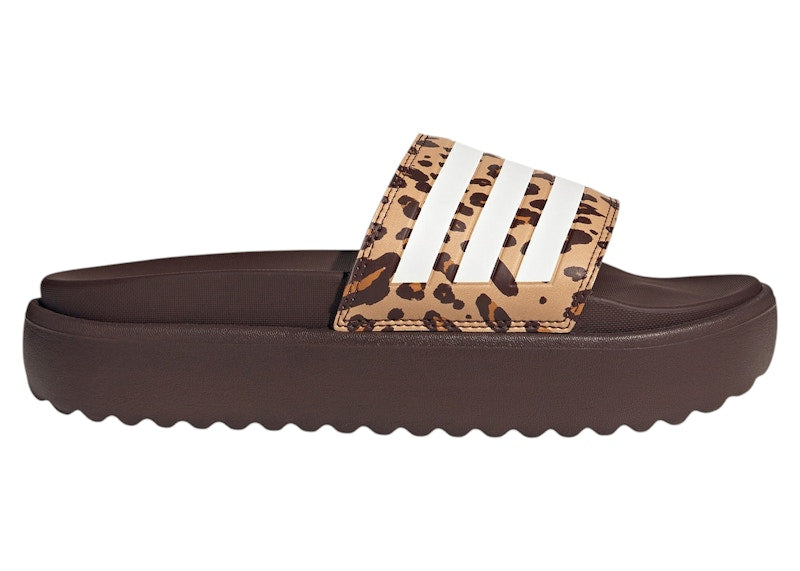 adidas Adilette Platform Slides Shadow Brown Cloud White Magic Beige (Women's)