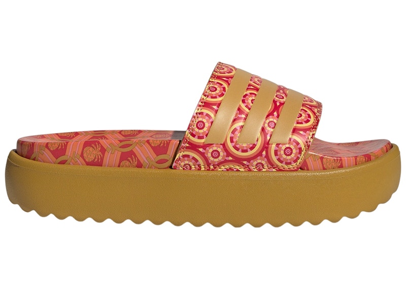 adidas Adilette Platform Slides Victory Gold Tomato (Women's)