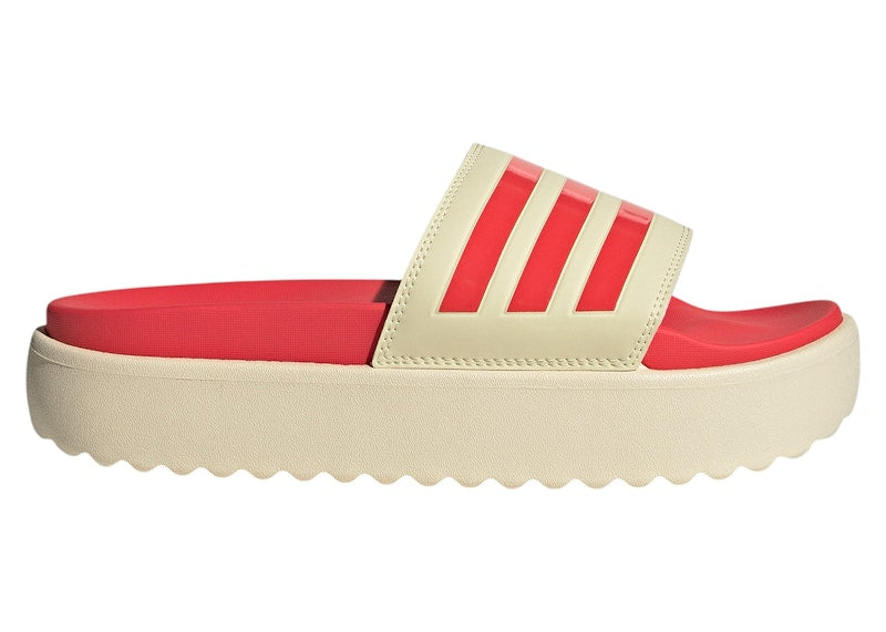 adidas Adilette Platform Slides Warm Vanilla Semi Lucid Red (Women's)