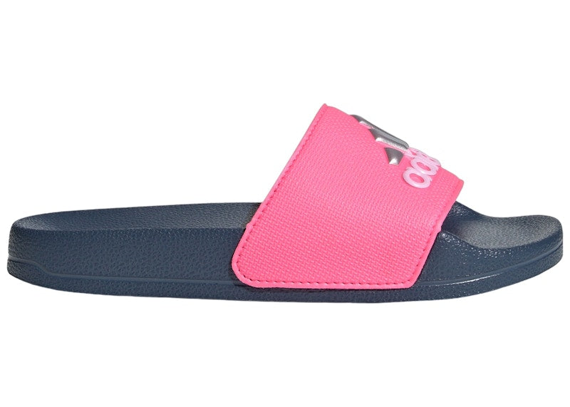 adidas Adilette Shower Slides Lucid Pink Silver Metallic Preloved Ink (GS)