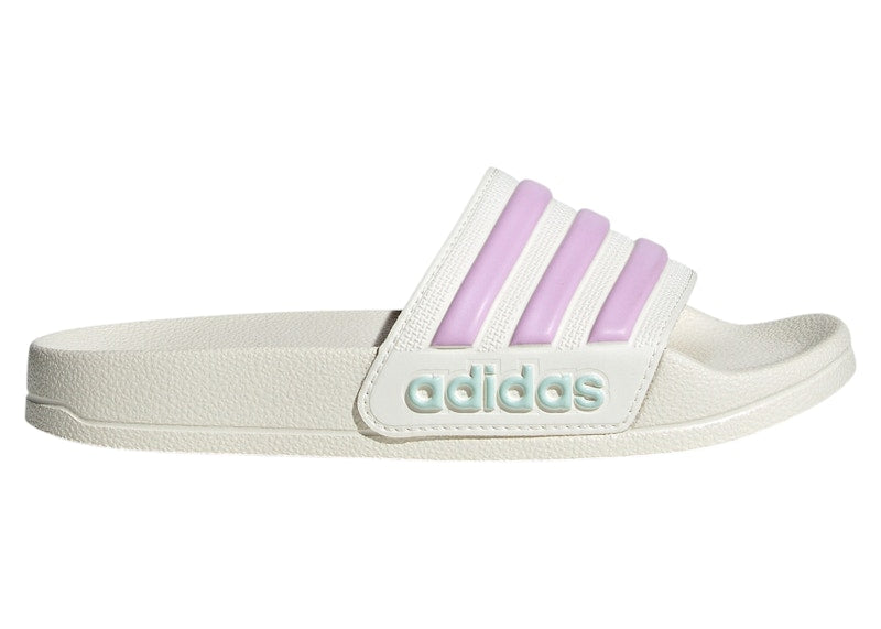 adidas Adilette Shower Slides Off White Bliss Lilac Halo Mint (GS)
