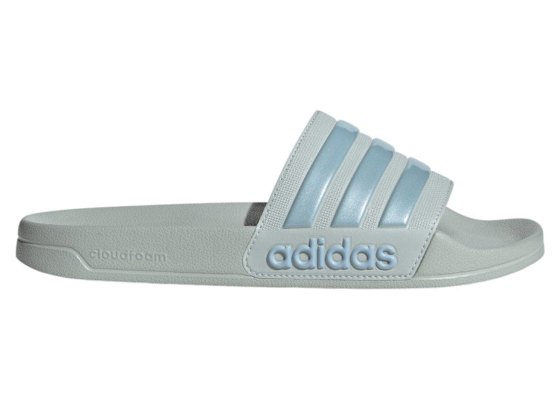 adidas Adilette Shower Slides Wonder Silver Magic Grey Met Wonder Blue