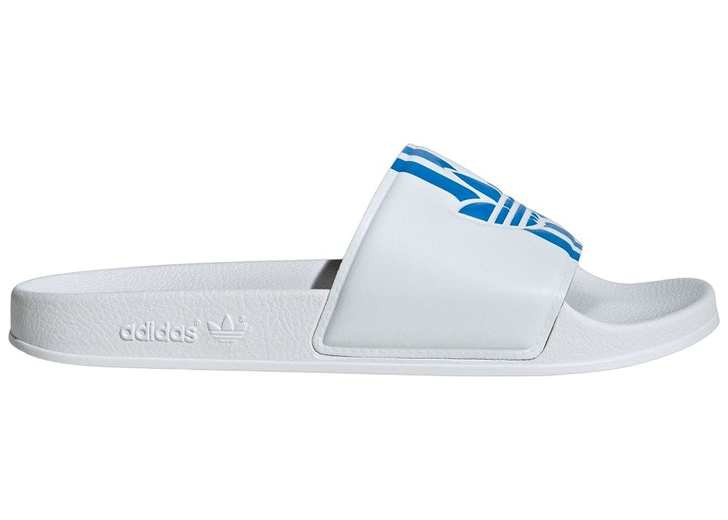 adidas Adilette Slides Cloud White Bright Blue