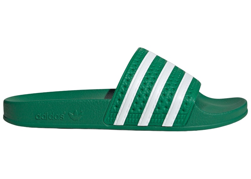adidas Adilette Slides Green Cloud White