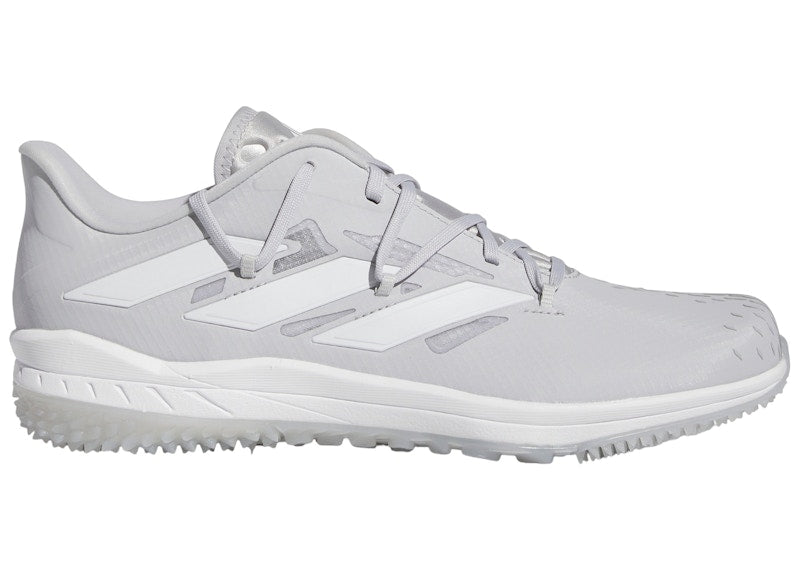 adidas Adizero Afterburner 9 Turf Baseball Team Light Grey Cloud White Silver Metallic
