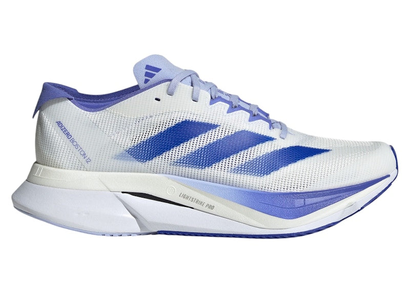 adidas Adizero Boston 12 Cloud White Lucid Blue Cobalt Blue (Women's)