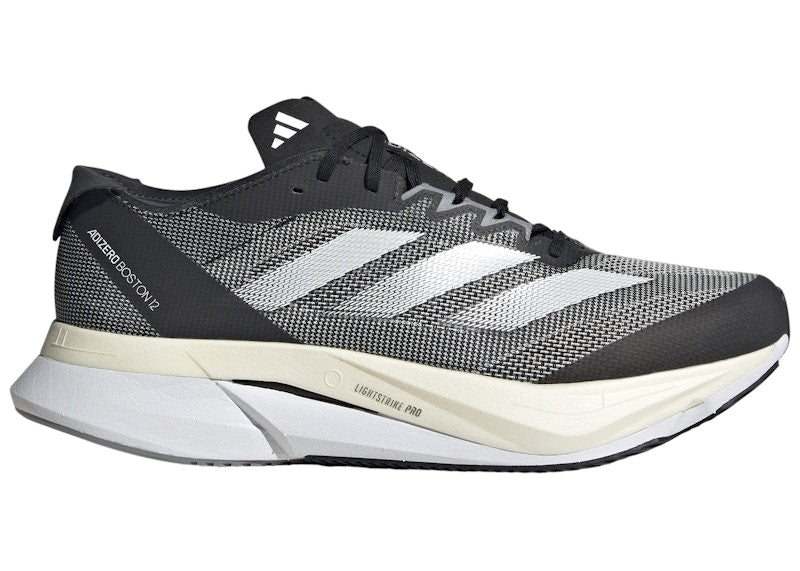 adidas Adizero Boston 12 Wide Core Black Cloud White Carbon