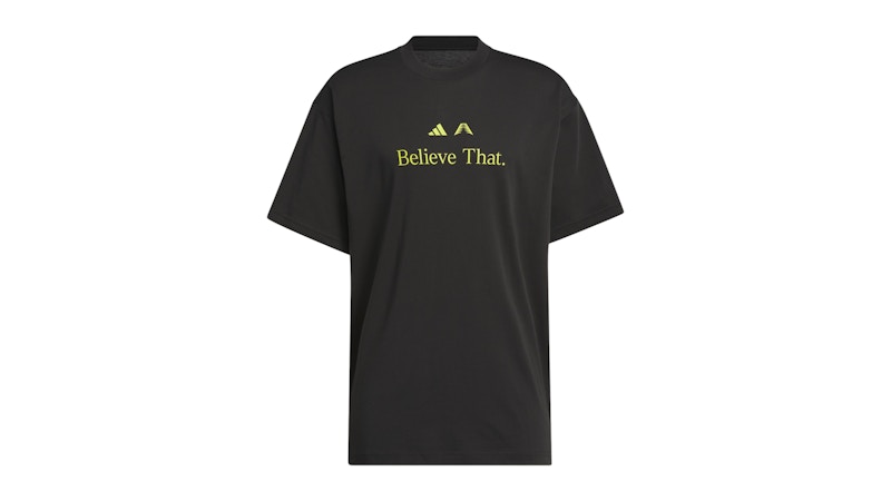 adidas Ae Believe That T-Shirt Black Preloved Lime
