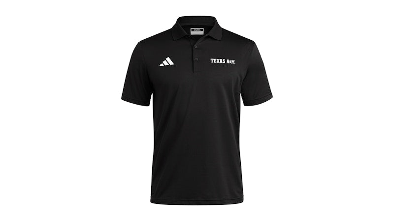 adidas Aggies Coaches Ottoman Polo Texas A&M Black White