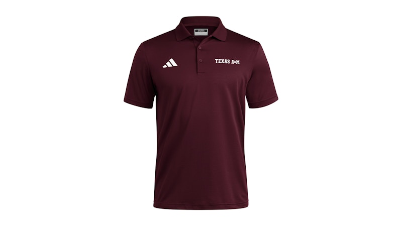 adidas Aggies Coaches Ottoman Polo Texas A&M Team Maroon White