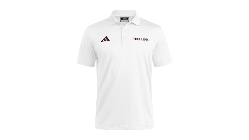 adidas Aggies Coaches Ottoman Polo Texas A&M White Team Maroon