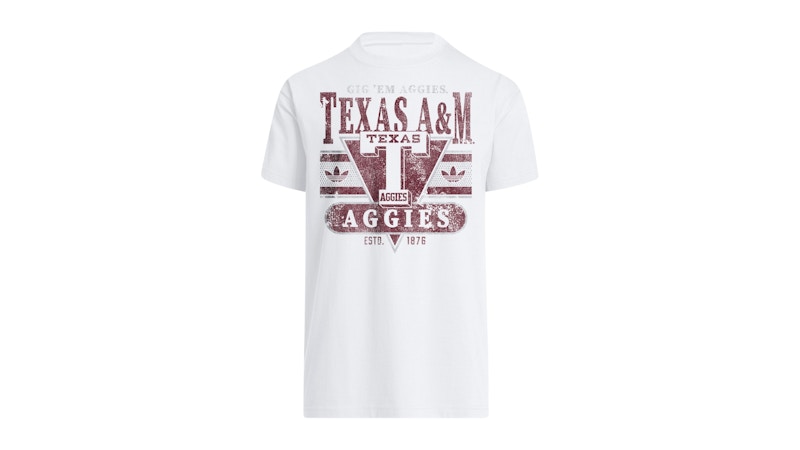 adidas Aggies Graphic T-Shirt Texas A&M White