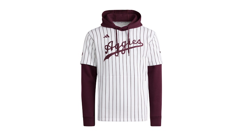 adidas Aggies Jersey Hoodie Texas A&M White Team Maroon