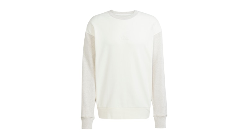 adidas All Szn French Terry Colorblock Crew Sweatshirt Off White