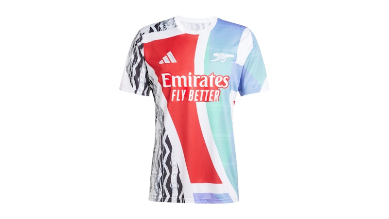 adidas Arsenal 24/25 Pre-Match Jersey Better Scarlet/White/Black/Clear Aqua