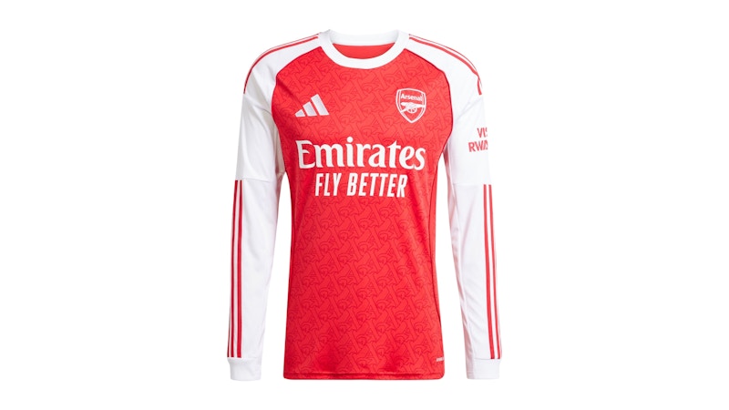 adidas Arsenal 25/26 Long Sleeve Home Jersey Better Scarlet/White