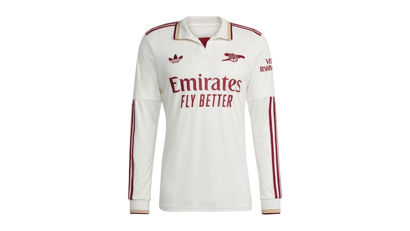 adidas Arsenal 25/26 Long Sleeve Third Jersey Cloud White Team Coll Burgundy 2