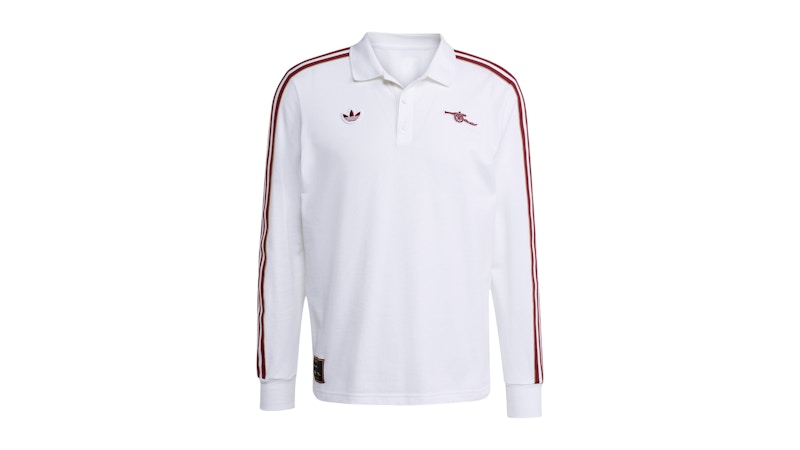 adidas Arsenal Terrace Icons Long Sleeve Polo Shirt White