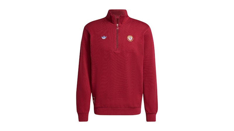 adidas Aston Villa FC Terrace Icons Half-Zip Top Team Coll Burgundy