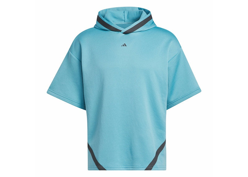 adidas Basketball Select Short Sleeve Hoodie Preloved Blue/Carbon