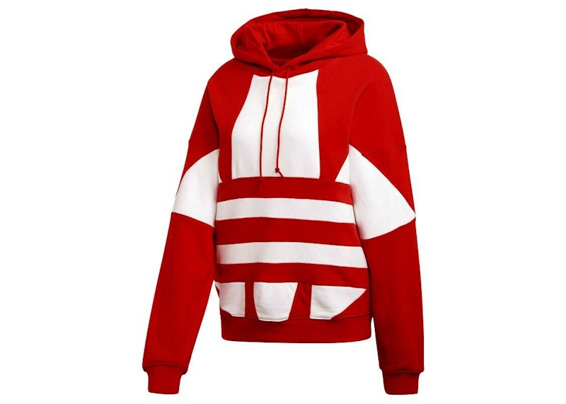 adidas Big Trifoil Pullover Hoodie Red/White