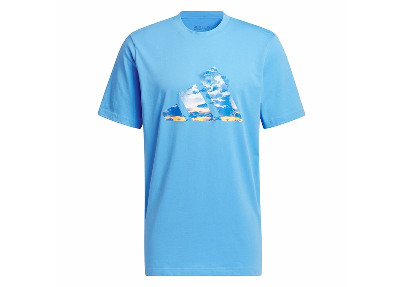 adidas Blue Summer Logo Graphic Tee Blue Burst