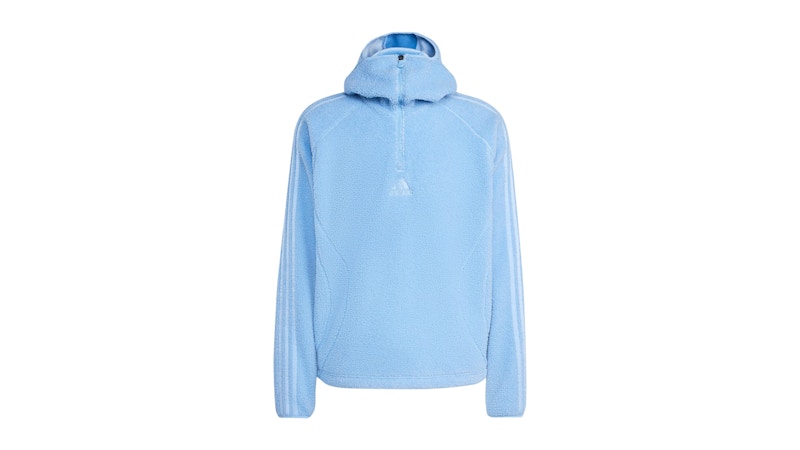 adidas Borg Fleece Teamgeist 1/4 Zipper Hoodie Ash Blue