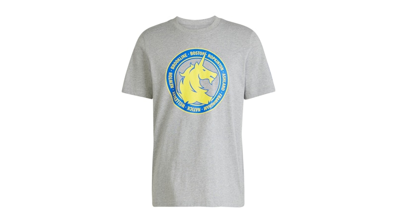 adidas Boston Marathon 2025 Logo Graphic Tee Medium Grey Heather