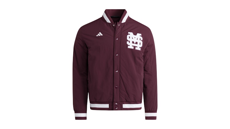 adidas Bulldogs Coaches Dugout Jacket Mississippi State Team Maroon