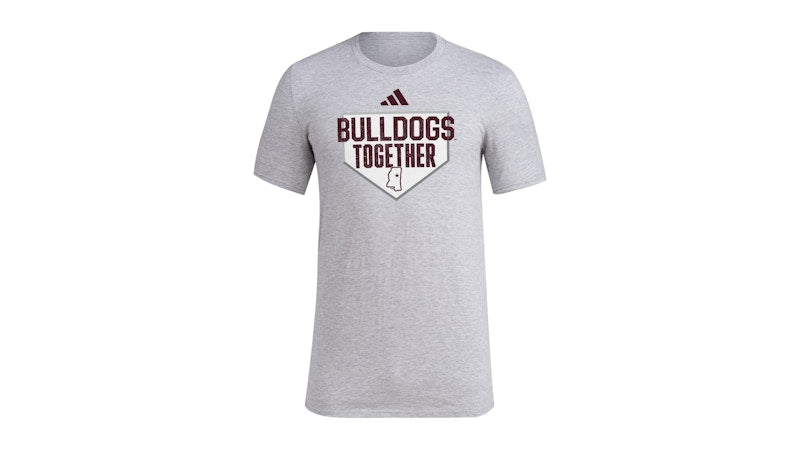 adidas Bulldogs Dugout Postseason Tee Mississippi State Medium Grey Heather Multi