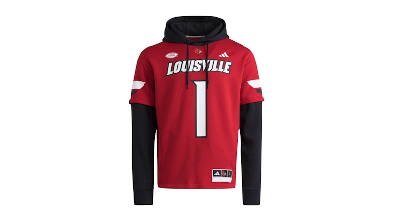adidas Cardinals Jersey Hoodie Louisville Team Power Red Black
