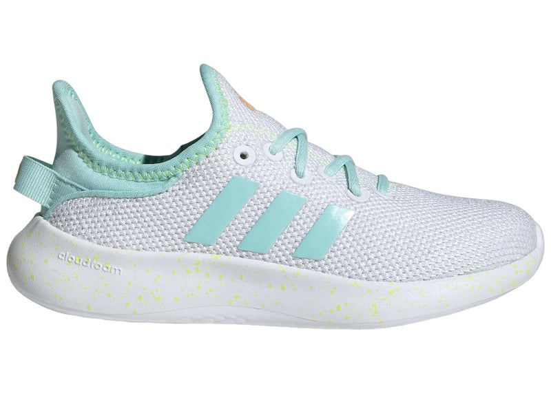 adidas Cloudfoam Pure Cloud White Semi Flash Aqua Pulse Lime (GS)
