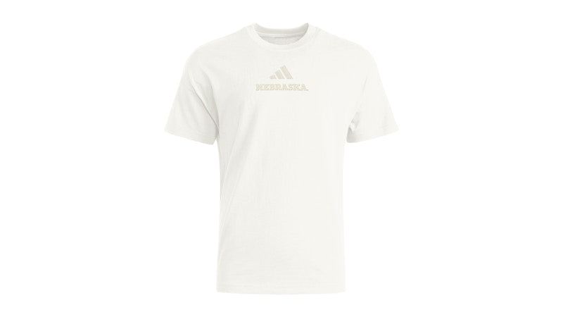 adidas Cornhuskers All Szn Embroidered Tee Nebraska Off White Multi