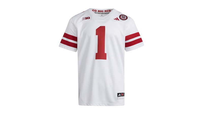 adidas Cornhuskers Premier Away Jersey Nebraska White Team Power Red