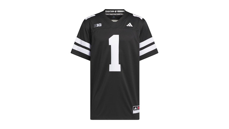 adidas Cornhuskers Premier Strategy Jersey Nebraska Black