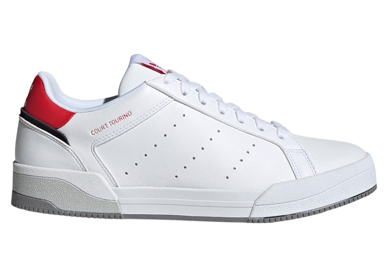 adidas Court Tourino Cloud White Vivid Red Grey Three